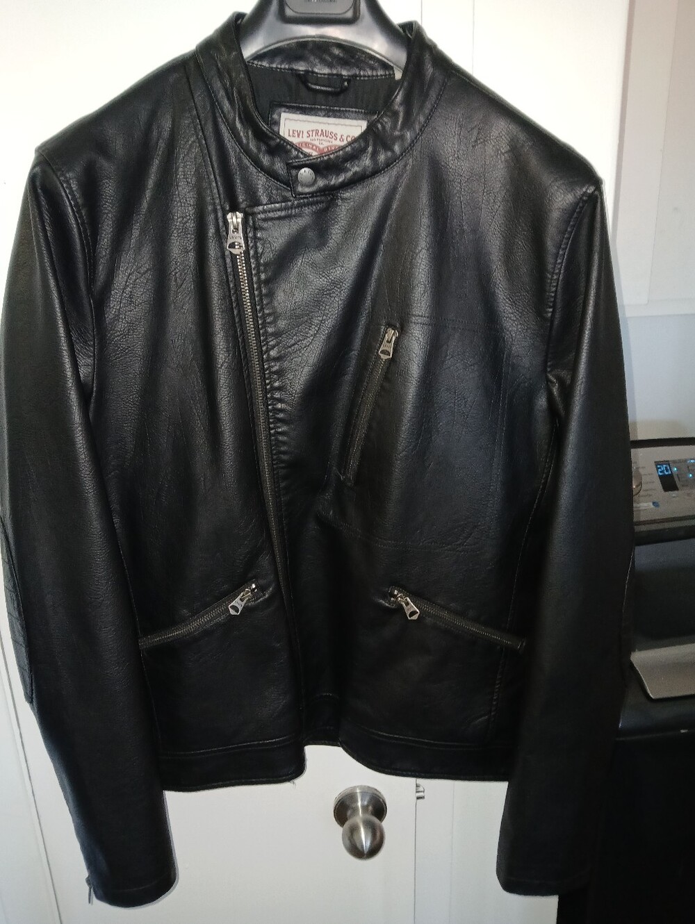 Levi's Black Asymmetrical Zip Vegan (Leather like) Jacket